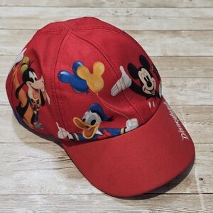 Disney Red Cap with Mickey and Friends